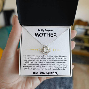 To My Gorgeous Mother - Love Knot Necklace - Mother's Day Gift Set - SLDDL0027 - Sunshine Letters Co